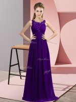 Classical Sleeveless Floor Length Beading and Appliques Zipper Quinceanera Court Dresses with Purple(SKU BMT0369-6BIZ)