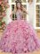 Superior Sleeveless Lace Up Floor Length Beading and Ruffles Party Dress for Girls
