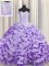 Brush Train Lavender Sweetheart Neckline Beading and Pick Ups Quinceanera Dress Sleeveless Lace Up