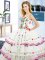Perfect Ruffled Floor Length Ball Gowns Sleeveless White 15 Quinceanera Dress Lace Up