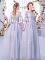 Great Half Sleeves Lace and Belt Side Zipper Quinceanera Court Dresses(SKU BMT0387CBIZ)