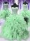 Four Piece Apple Green Sweetheart Lace Up Beading and Ruffles Quinceanera Gowns Sleeveless