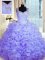 Lavender Sleeveless Floor Length Beading and Ruffles Zipper Quinceanera Gown