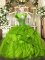 Fantastic Organza Sweetheart Sleeveless Lace Up Beading and Ruffles Sweet 16 Dresses in
