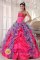 Milford Delaware/ DE Multi-color Beading and Ruffles Decorate lace up Quinceanera Dress With Strapless Organza and Taffeta