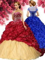 Trendy Wine Red Sleeveless With Train Pick Ups Lace Up Ball Gown Prom Dress