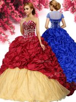 Trendy Wine Red Sleeveless With Train Pick Ups Lace Up Ball Gown Prom Dress(SKU YYPJ076BIZ)