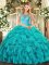 Sleeveless Beading and Ruffles Lace Up Quinceanera Gown