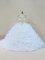White Sleeveless Beading and Pick Ups Lace Up Quinceanera Gowns