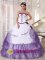 White and Purple Sweetheart Satin and Organza Embroidery floral decorate Cheap Ball Gown Quinceanera Dress For Bear Delaware/ DE