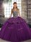 Clearance Purple Lace Up Straps Beading and Appliques Vestidos de Quinceanera Tulle Sleeveless