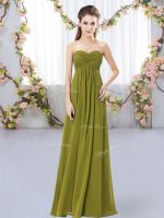 Glamorous Olive Green Sleeveless Chiffon Zipper Dama Dress for Quinceanera for Wedding Party(SKU BMT0410-5BIZ)