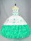 Top Selling Turquoise Sleeveless Organza Lace Up 15th Birthday Dress for Sweet 16 and Quinceanera