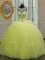 Ball Gowns 15th Birthday Dress Yellow Green Sweetheart Tulle Sleeveless Floor Length Lace Up