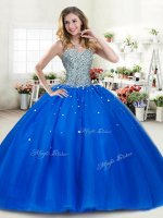 Sleeveless Beading Lace Up 15th Birthday Dress