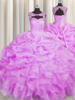 Custom Fit Scoop Sleeveless Beading and Pick Ups Lace Up Sweet 16 Dress(SKU PSSW0420-3BIZ)