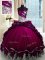 Amazing Fuchsia Ball Gowns Taffeta Sweetheart Sleeveless Beading and Appliques and Pick Ups Lace Up 15th Birthday Dress Brush Train