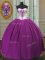 Elegant Purple Lace Up Sweet 16 Dress Beading Sleeveless Floor Length