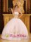 Strapless Ball Gown Appliques Decorate For Tamboril Dominican Republic Quinceanera Dress