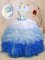 Multi-color Ball Gowns Beading and Appliques and Ruffles Sweet 16 Dress Lace Up Organza Sleeveless With Train