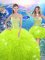 Attractive Yellow Green Ball Gowns Sweetheart Sleeveless Organza Floor Length Lace Up Beading and Ruffles Military Ball Gowns