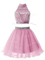 Attractive Lilac High-neck Neckline Beading Dama Dress for Quinceanera Sleeveless Zipper(SKU SWBD131-11BIZ)