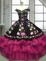 Sleeveless Lace Up Floor Length Embroidery and Ruffled Layers 15 Quinceanera Dress(SKU PSSW0745-1BIZ)