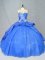 Classical Blue Quinceanera Dress Sweetheart Sleeveless Court Train Lace Up