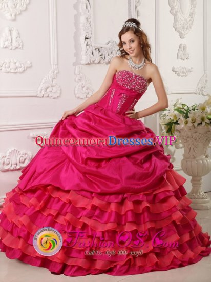 Organza Sweetheart Quinceanera Dress In Beaded Decorate Multi color In Darnall South Africa - Click Image to Close