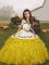 Organza Sleeveless Floor Length High School Pageant Dress and Embroidery and Ruffles