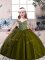 Straps Sleeveless Lace Up Pageant Dress for Teens Olive Green Tulle