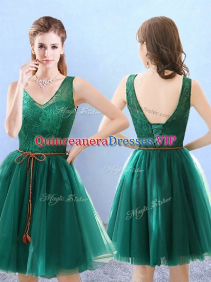 Sleeveless Lace Backless Dama Dress - Click Image to Close
