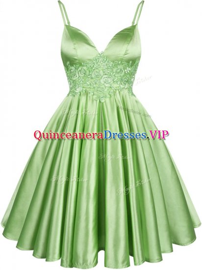 High Quality Green Sleeveless Knee Length Lace Lace Up Quinceanera Dama Dress - Click Image to Close