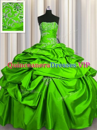 Ideal Pick Ups Sleeveless Taffeta Lace Up Quinceanera Dress for Military Ball and Sweet 16 and Quinceanera