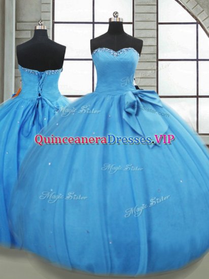 Clearance Sweetheart Sleeveless Tulle Ball Gown Prom Dress Bowknot Lace Up - Click Image to Close