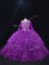 Flirting Purple Long Sleeves Beading and Ruffled Layers Floor Length 15 Quinceanera Dress