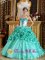Rhyl Clwyd Sweetheart Discount Turquoise Quinceanera Dress In Quinceanera Party With Hand Made Flower