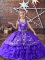 Lavender Straps Lace Up Embroidery and Ruffled Layers Pageant Dress for Teens Sleeveless