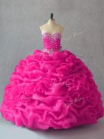 Inexpensive Sleeveless Lace Up Floor Length Beading and Pick Ups and Hand Made Flower Sweet 16 Dresses