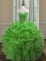 Affordable Beading and Ruffles 15 Quinceanera Dress Lace Up Sleeveless Floor Length