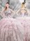 Superior Pink Sleeveless Tulle Zipper Sweet 16 Dresses for Military Ball and Sweet 16 and Quinceanera
