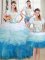 Colorful Three Piece Multi-color Lace Up 15th Birthday Dress Beading and Appliques Sleeveless Floor Length