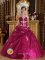Brig Switzerland Floor-length Appliques Brand New Fuchsia For Quinceanera Dress Strapless Organza and Satin Floor-length Ball Gown