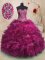 With Train Fuchsia Vestidos de Quinceanera Sweetheart Sleeveless Sweep Train Lace Up