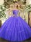Elegant Blue Sleeveless Beading Floor Length Sweet 16 Dresses