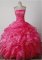 Clearance Ball Gown Strapless Floor-length Hot Pink Quincenera Dresses TD26006