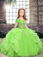 Trendy Floor Length Ball Gowns Sleeveless Winning Pageant Gowns Lace Up