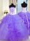 Inexpensive Tulle Sleeveless Floor Length Sweet 16 Dresses and Pick Ups and Hand Made Flower