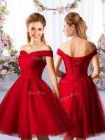Tulle Sleeveless Knee Length Quinceanera Court of Honor Dress and Ruching(SKU BMT0495BIZ)