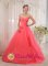 Benfleet East Anglia Elegent Coral Red Sweetheart and A-line Quinceanera Dress With Hand Made Flowers Tulle